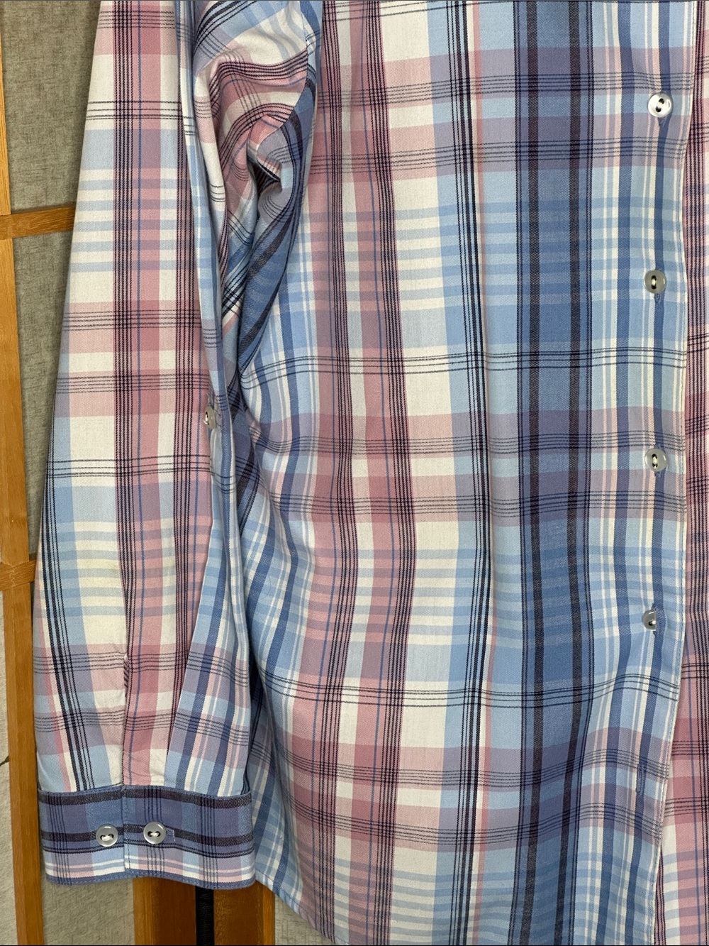 Alison Daley Women’s 18W Blue & Pink Plaid Button-Front Blouse - Picture 10 of 13